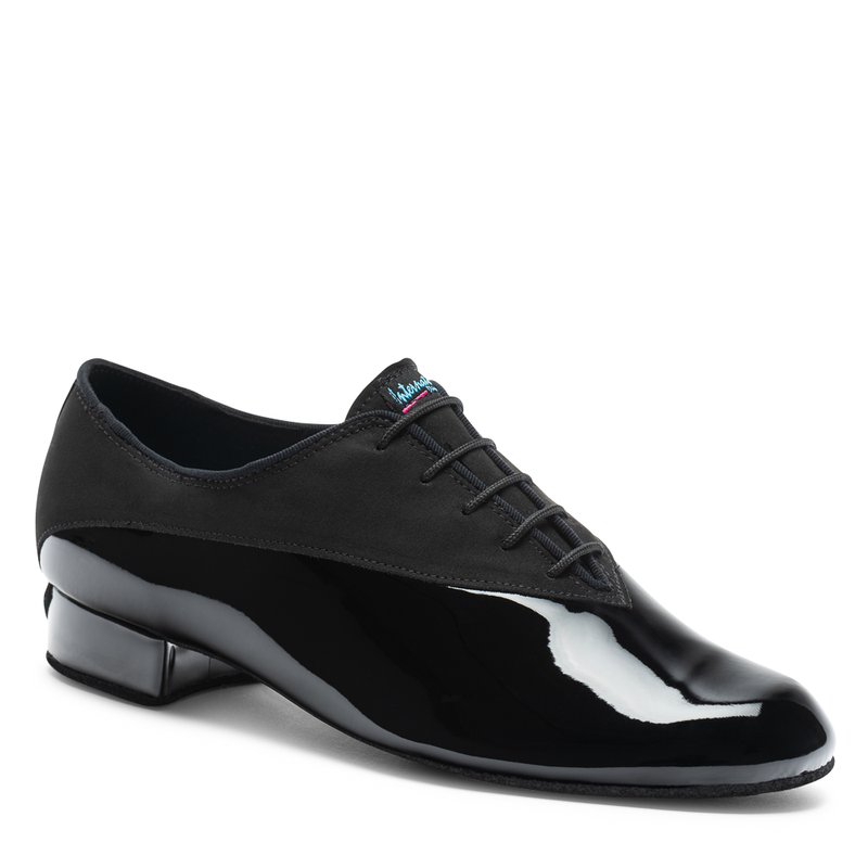 International Dance Shoes Pino Black Nubuck Black Patent Mens Ballroom 07 5432871
